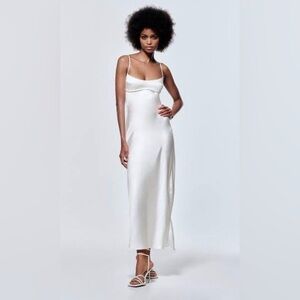 Zara satin effect cut out slip midi dress